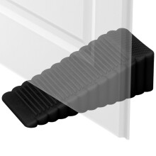 Heavy Duty Rubber Door Stopper Wedge for Large Doors, NonSlip Black PVC Door Stop for Home and Office