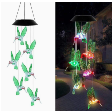 Wind Chime Lights Solar Energy Garden Decoration Home Use for Patio Hummingbird Design