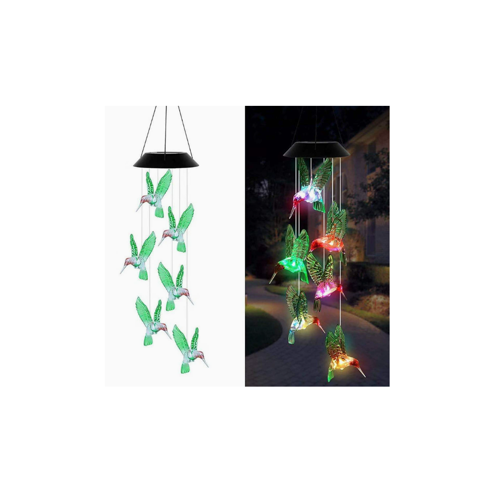 Wind Chime Lights Solar Energy Garden Decoration Home Use for Patio Hummingbird Design-image-OPC-PT29YHT-NEW