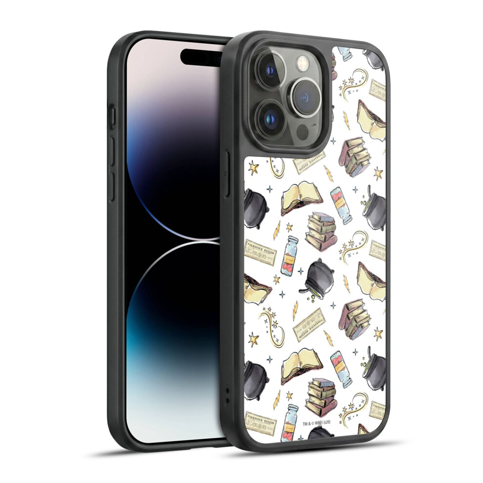 Photos - Case Head  Designs Officially Licensed Harry Potter Deathly Hallows XIII Hogwarts Pattern Armour Gel  for Apple iPhone 14