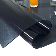 Clear PVC Table Protector 1.5mm Thick Waterproof Scratch‑Resistant Transparent Table Cover Mat for Dining Table Black 110x160cm