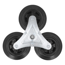 6 Inch Stair Climbing Cart Wheels Heavy Duty Replacement Triwheel with Puncture Proof Non Slip Rubber