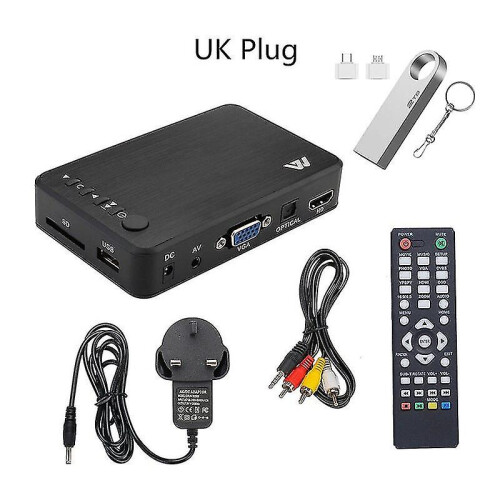 Reprodutor multimídia Full HD USB para HD externo, compatível com reprodução automática, TV Box, vídeos em AV, MKV e AVI.