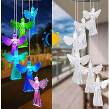 Wind Chime Lights Outdoor Garden Decoration Home Solar Powered Angel Design