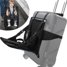 Cadeirinha de viagem para bebê, assento dobrável portátil para mala, com cinto de segurança para maior conforto do bebê durante viagens.