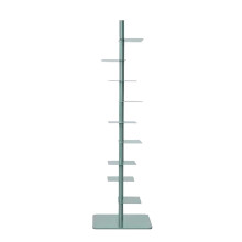 Rotating Bookshelf with 360 Design, Tall MultiLayer Metal Bookcase for Home Office, Green Finish