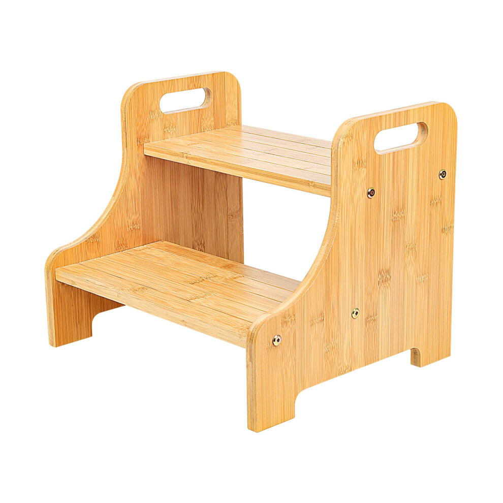 Bamboo Step Stool For Bathroom And Kitchen, Weight Capacity Wooden Footstool For Adults And Kids 9771547785132