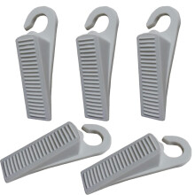 Door Stopper 5 Pack, AntiSlip Rubber Door Wedge with Hook, Floor Protection Silicone for Interior Doors