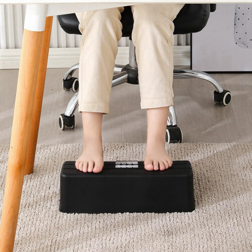 Under Desk Foot Rest with Massage Rollers, Ergonomic Adjustable Foot Support for Home Office, White 2