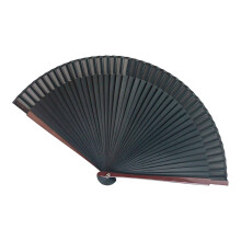 Bamboos Folding Hand Fan with Soft Fabric Classical Solid-Red
