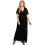 Elegant Maternity Lace Maxi Dress Comfortable Polyester-Black L 1