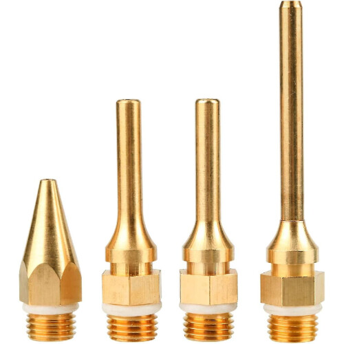 Copper Glue Gun Nozzle Kit, 4 Thread Diameter Interchangeable Copper Nozzles for Hot Glue Gun Tools 1