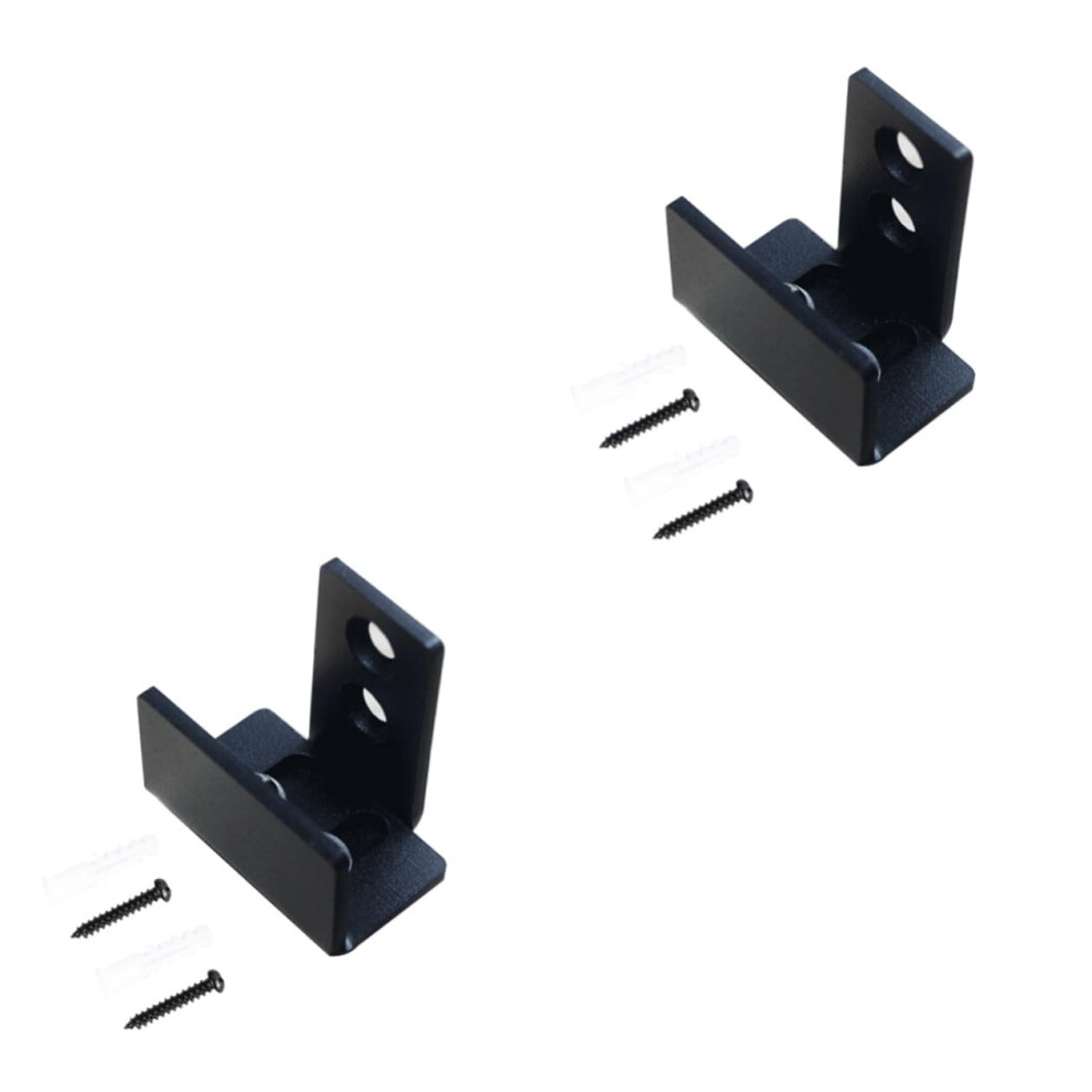 2Pcs Barn Door Floor Guide Set Adjustable Floor Mount For Stable Door Alignment Black Carbon Steel 9330225257547