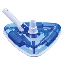 Swimming Pool Vacuum Head with CornerReach Triangle Design, Transparent PVC Brush for Easy Cleaning