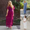 Comfortable Polyester Long Lace Dress for Expecting-Pink M 3