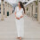 Comfortable Polyester Long Lace Dress for Expecting-Pink M 5