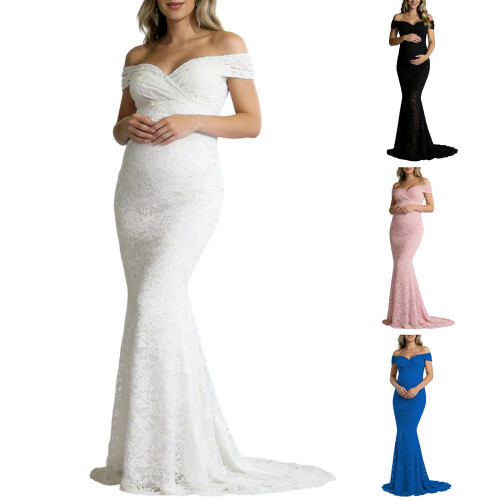 Stretchable Acrylic Fabric Maternity Dress Upgrades-Pink M 2