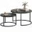 Homcom HOMCOM 2 Pcs Stacking Coffee Table Set Steel Frame, Black Wood Grain 2