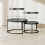Homcom HOMCOM 2 Pcs Stacking Coffee Table Set Steel Frame, Black Wood Grain 3