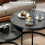 Homcom HOMCOM 2 Pcs Stacking Coffee Table Set Steel Frame, Black Wood Grain 4
