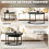 Homcom HOMCOM 2 Pcs Stacking Coffee Table Set Steel Frame, Black Wood Grain 5