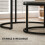 Homcom HOMCOM 2 Pcs Stacking Coffee Table Set Steel Frame, Black Wood Grain 6