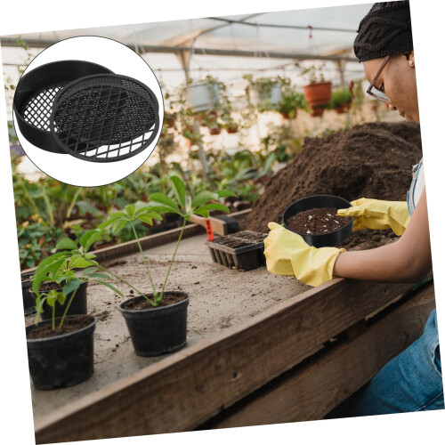 3 Sets Garden Soil Sifter with Interchangeable Mesh Screens for Separating Rocks and Debris 2