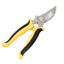 Stainless Steel Garden Pruning Shears, Ergonomic Bypass Scissors for Thick Branches, Yellow Handle