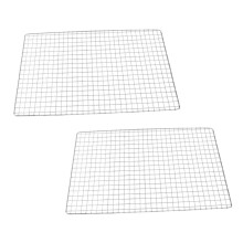 BBQ Grill Mesh 2 Piece Set Nonstick Stainless Steel Grilling Rack for Fish Vegetables Outdoor Cooking