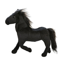 (Black) Lovely Stuffed Animal Horse Cuddly Plush Toys 12.60'' x10.24'' inch Lovely for Animal Themed Parties Holiday Bedroom Decor White