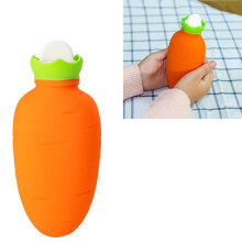 Karottenförmiger Silikon-Wärmebeutel mit Wasserfüllung, auslaufsicher und explosionsgeschützt, ideal für den Winter (Orange)