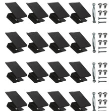 16er-Pack wiederverwendbare universelle Metall-Fensterpaneelbefestigungen, hurrikansichere Sperrholz-Montageclips (Schwarz)