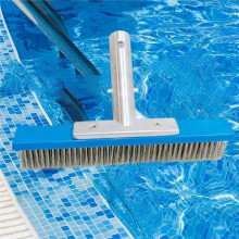 Testina per Spazzola da Piscina da 25 cm In Acciaio Inossidabile con Setole In Filo Metallico per La Pulizia Delle Pareti Della Piscina.