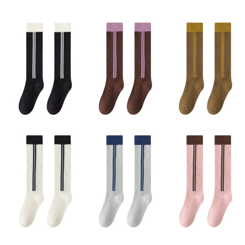 Childrens Elastic Athletic Knee Socks Breathable-light gray M 1