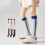 Childrens Elastic Athletic Knee Socks Breathable-light gray M 3