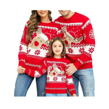 (redmerrychristmas, 7-8 Years) Matching Family Reindeer Snowflake Christmas Sweaters Ugly Funny Xmas Holiday Pullover Jumper Tops