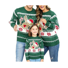 (greenreindeer, 5-6 Years) Matching Family Reindeer Snowflake Christmas Sweaters Ugly Funny Xmas Holiday Pullover Jumper Tops