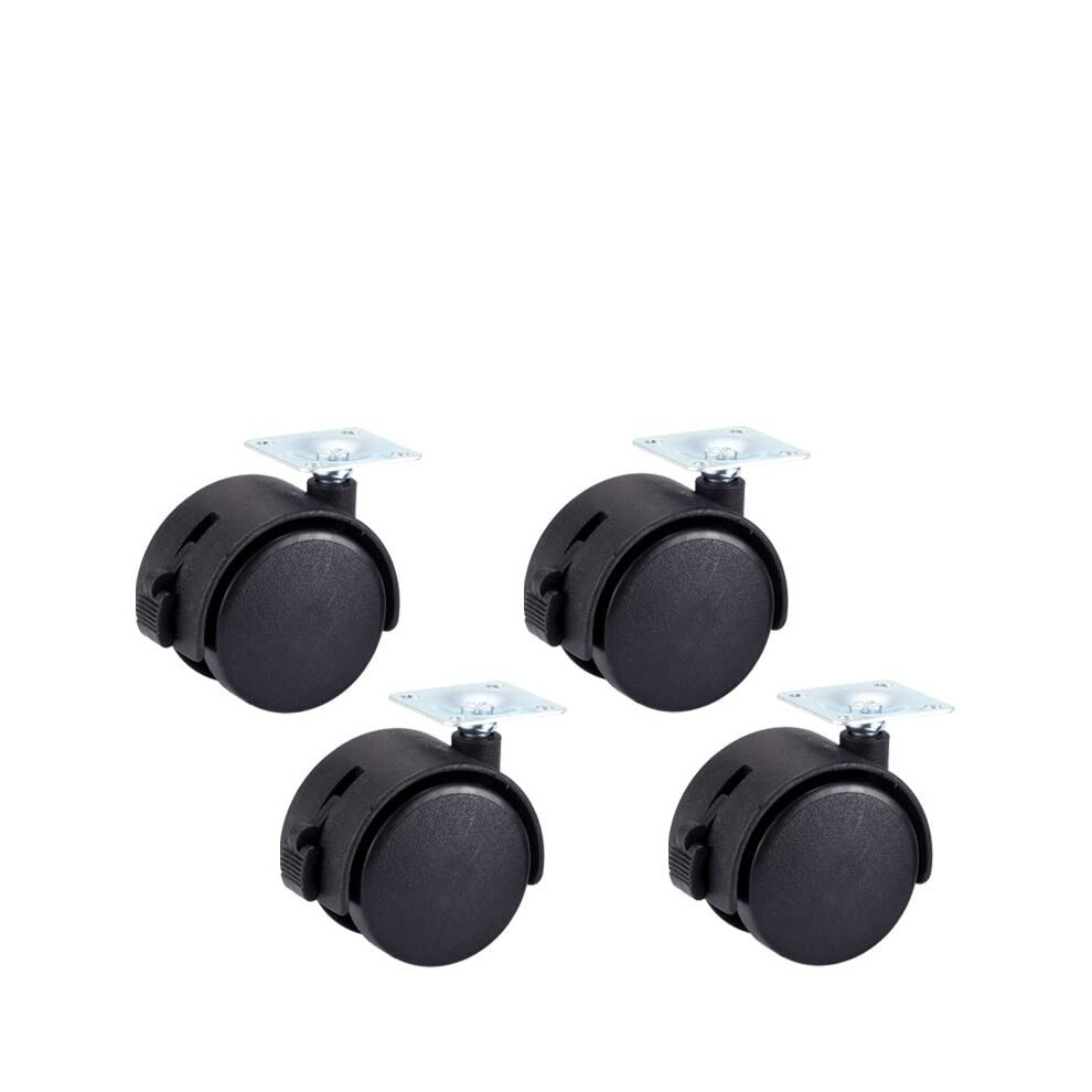 4 Pack Furniture Caster Wheels With Brake 40Mm Black Swivel Casters For Tables And Carts 9330225258155