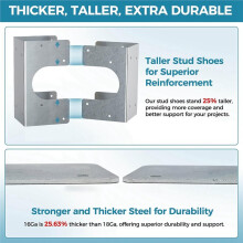 Galvanized Stud Shoes for Double 2X Studs 16-Gauge 6.25"X3" Fits 2 3/8" OD Pipes Heavy Duty Pipe Protection