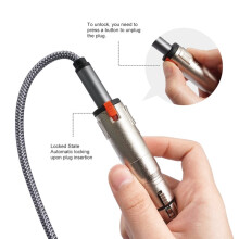 Convertisseur pour Câble Audio Microphone MIC: Connecteur Femelle 6,35 mm (1/4 Pouce) Vers Connecteur XLR Femelle 3 Broches (Boîtier Métallique)