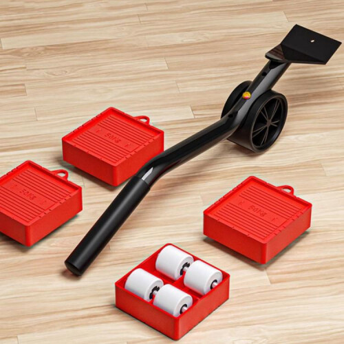 5 In 1 Universal Wheel Heavy Object Moving Tool 350kg Capacity Square Base(Red) 1
