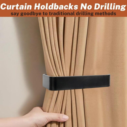 Acrylic Punch-Free Curtain Buckle(Black) 2
