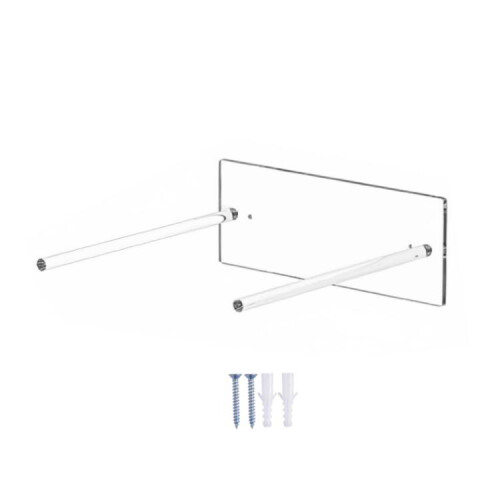 Single Pack Wall-Mounted Clear Acrylic Cowboy Hat Storage Rack Sun Hat Display Stand(Transparent) 1