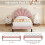 Single Velvet Bed Frame with Adjustable Petal Headboard, 3ft 4