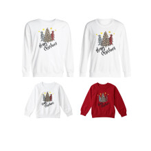 (redmen, XXL) Merry Christmas Matching Family Sweaters Christmas Tree Letter Long Sleeve Pullover Jumper Top Ugly Shirt for Family