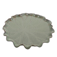 Ceramic Lotus Leaf Plant Saucer with Durable Non‑Slip Base, Decorative Flower Pot Tray for Indoor Outdoor Balcony Garden