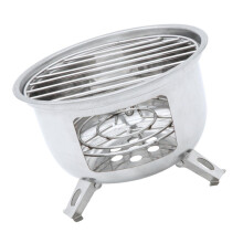 Small Round Portable Camping Grill Stainless Steel BBQ Grill for Outdoor Travel with Rust Resistant Easy Clean Design