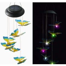 Wind Chime Lights Outdoor Solar Garden Lights Home Use for Lawn Butterfly Shape