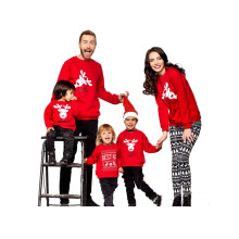 (red, Mom-M) Diconna Family Matching Christmas Sweatshirt Xmas Unisex Reindeer Print Pullover Jumper Sweater