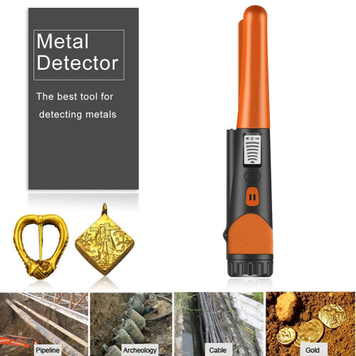 Handheld Metal Detector with LED Flashlight, Accurate Pinpointer for Gold and Coins, Black Compact Design 1